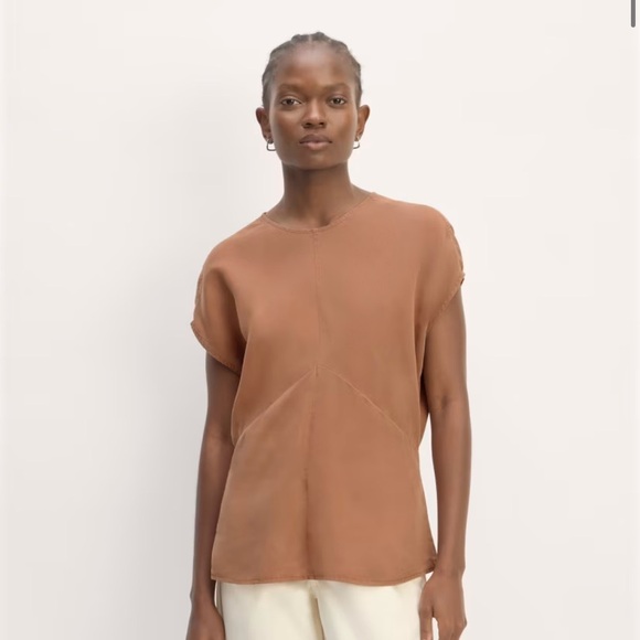 NWT EVERLANE The Drape Top in Butterlite Carob Brown size 8 - Picture 1 of 7